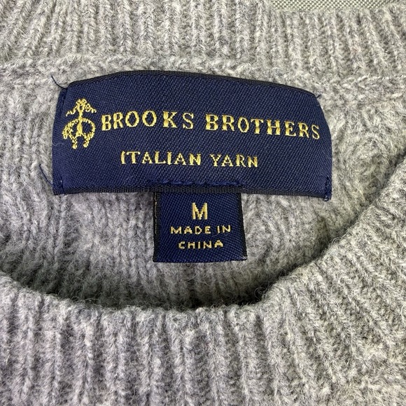 Brooks Brothers Sweater Womens M Wool Italian Yarn Cable Knit Crewneck Gray - Picture 4 of 11